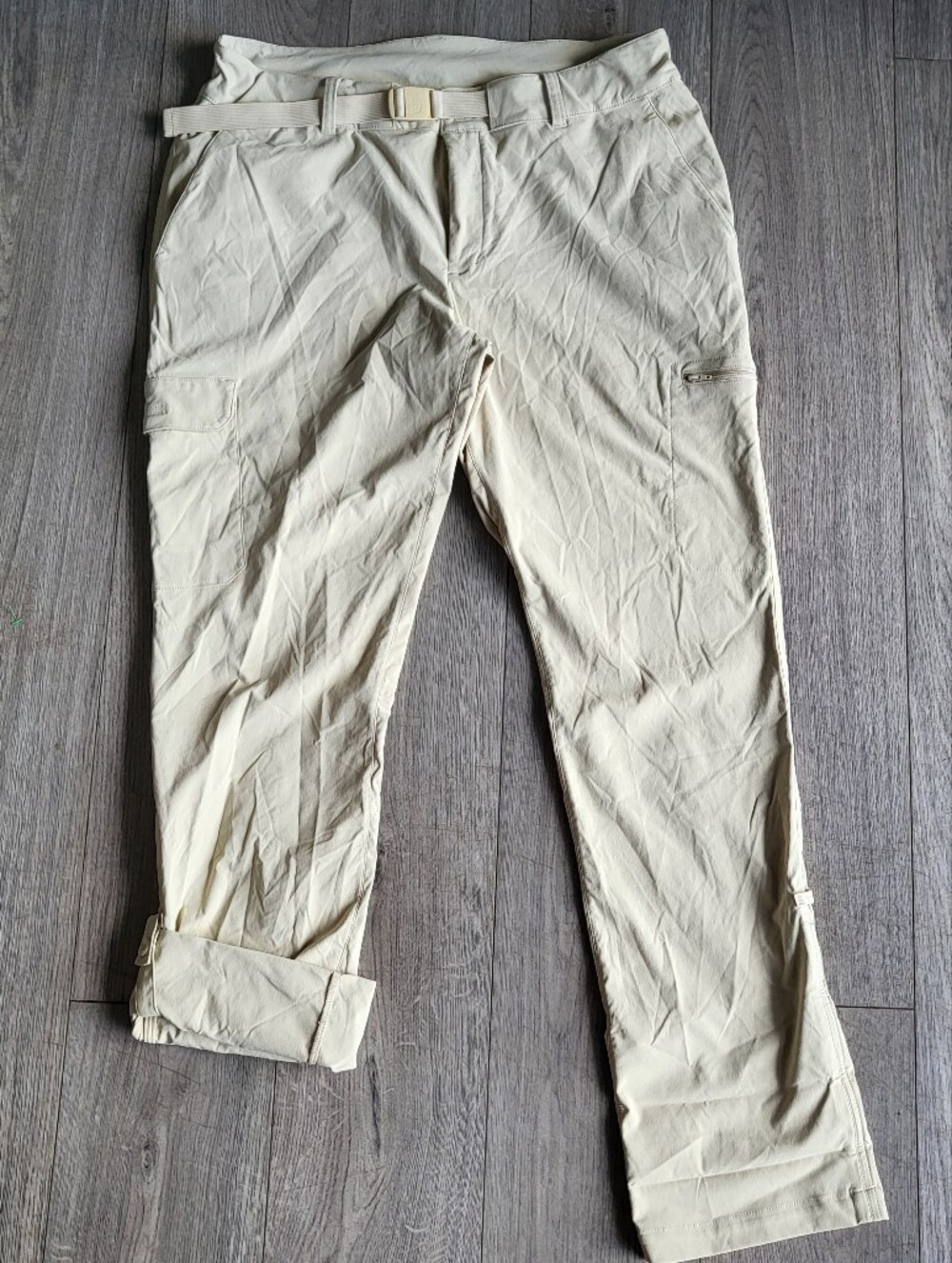 The North Face Paramount Mid-Rise Pants Women's Roll Up Beige Hiking Size 14
